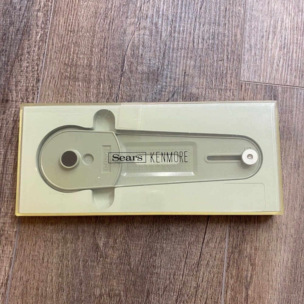 Vintage Sears Kenmore Buttonholer Sewing Machine Attachment with Case Green